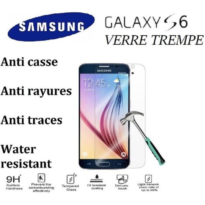 protection ecran verre trempé Samsung galaxy S6