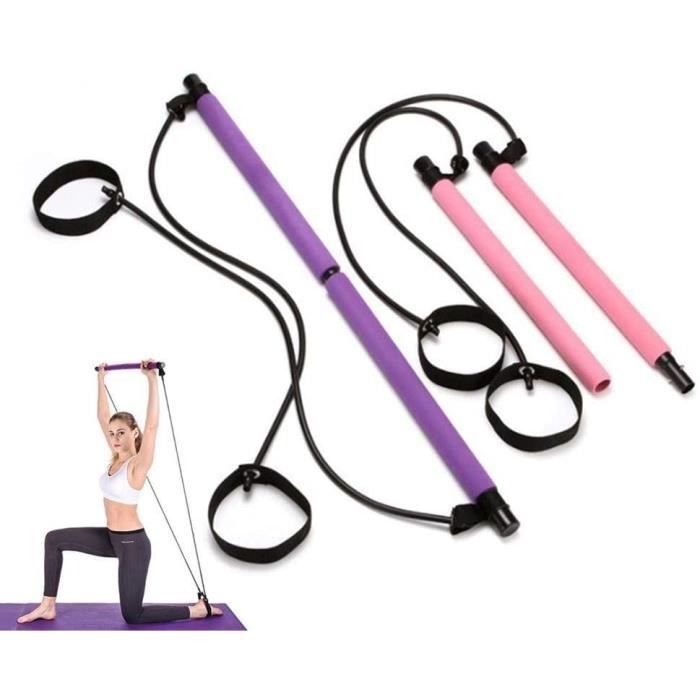 Yoga Pilates Stick Pilates Bar Kit Body Abdominal Resistance Rope Puller Multi Fonctionnel Yoga Rally Rod Rod Pilates Stick Fitness