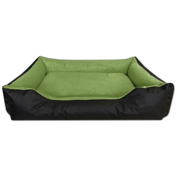 BedDog LUPI lit pour chien, Panier corbeille, coussin de chien [XXXL env. 150x110cm, GREEN-FIELD (noir/vert)]