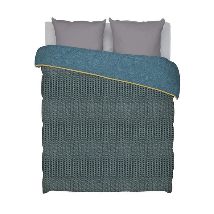 BLEU CALIN Couette imprimée L'Elégante - Chaude et douce - Utilisation sans housse - 140x200cm