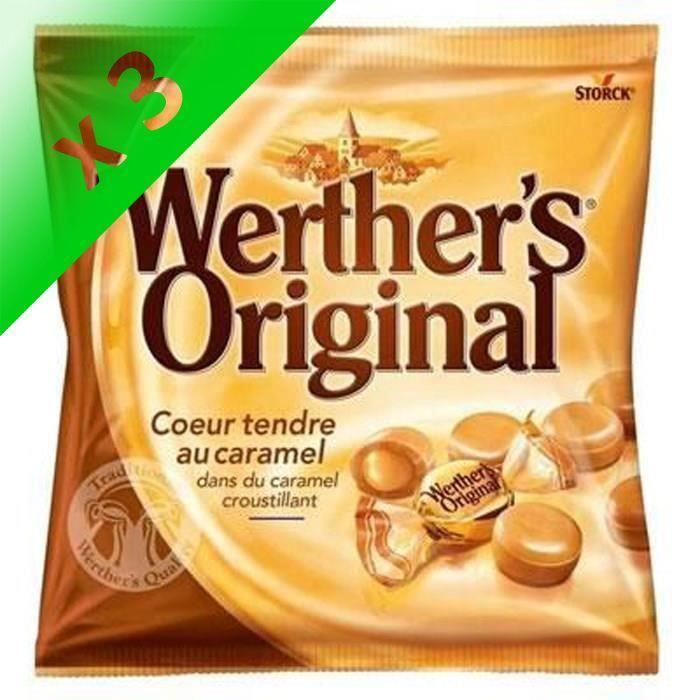 WERTHER'S ORIGINAL Cœur tendre au caramel - 160 g (Lot de 3)