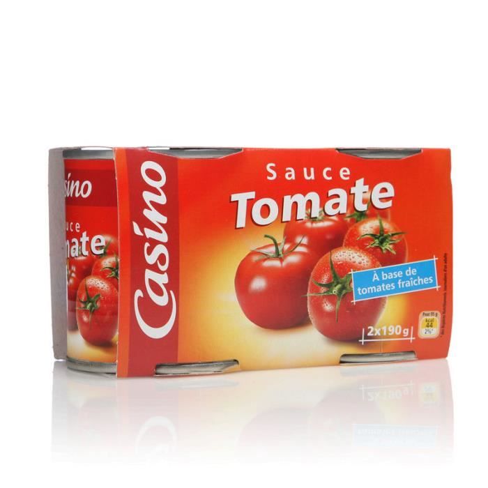 CASINO Sauce tomate nature - 2x190 g
