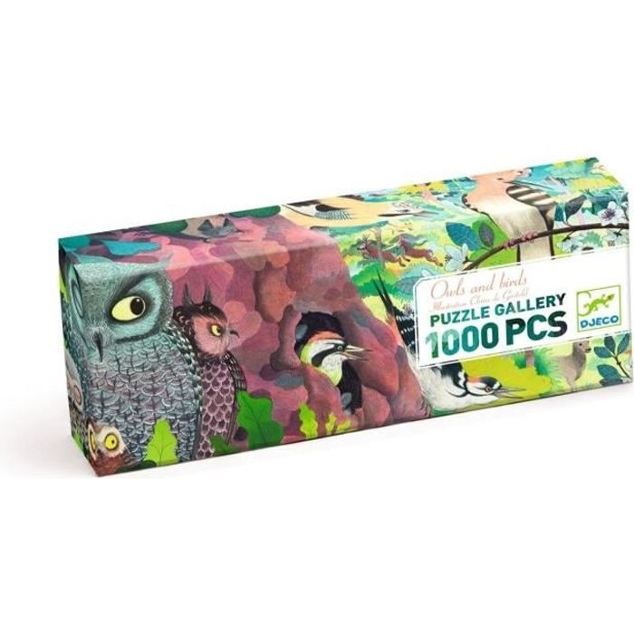 Puzzle Djeco - DJ07644 - Modèle Puzzle gallery Owls and birds 1000 pièces