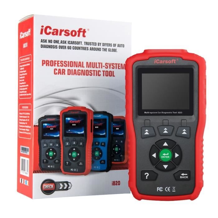 VALISE INTERFACE iCarsoft i820 VOITURE SCANNER OBD OBD2 DIAGNOSTIC MULTIMARQUE