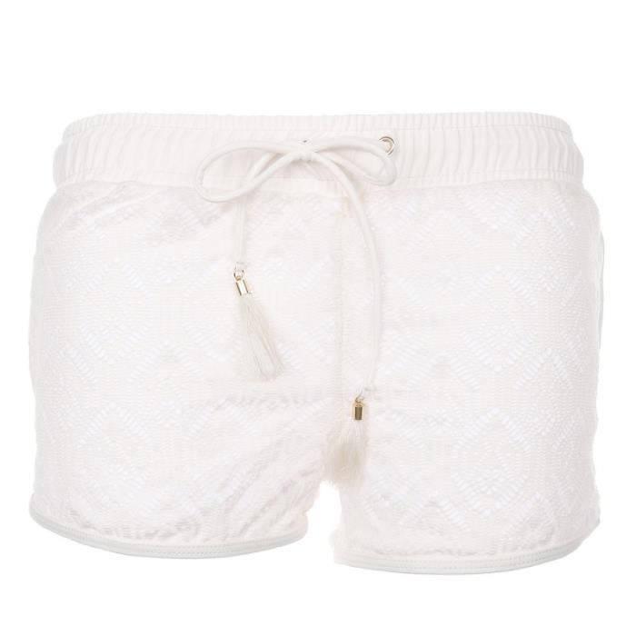 Short de bain blanc femme Longboard
