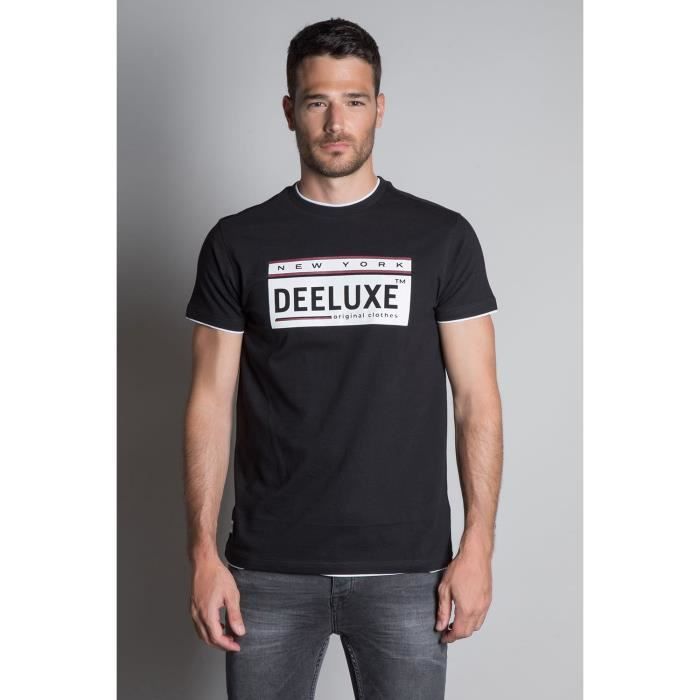 DEELUXE T-shirt double col logoté NASCENT Black