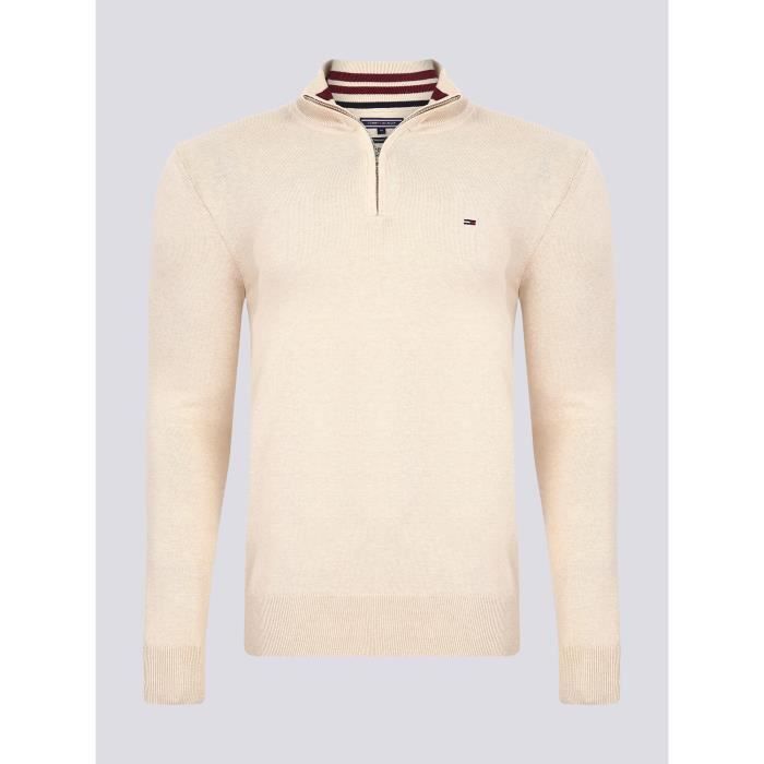 Tommy Hilfiger Homme Pull Beige Fermeture éclair