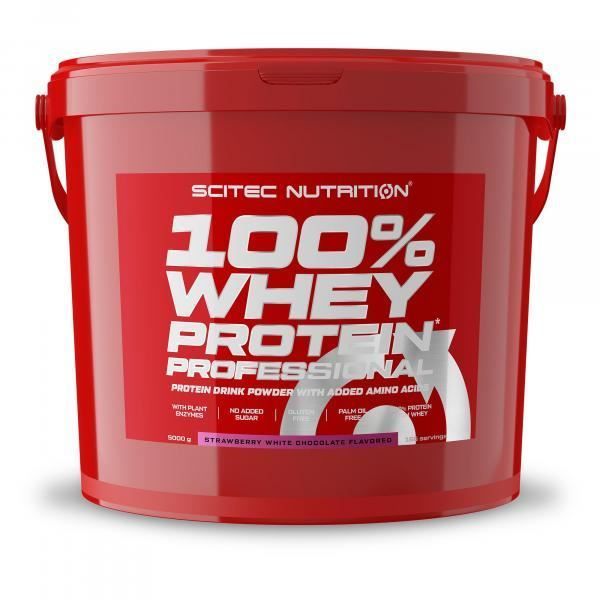 Scitec Nutrition 100% Whey Protein Professional Redesign, 5000 g Eimer (Erdbeere-Weiße Schokolade)