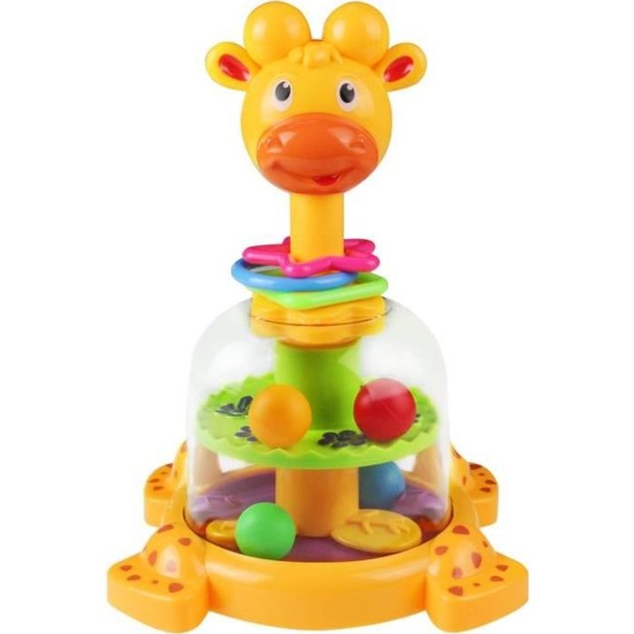 Toupie Girafe avec Boules Colorées Jouet D'eveil Prime Noel Loisir Creatif Enfant Age Bebe Garcon Fille 12+ mois (Coleur Aléatoire)
