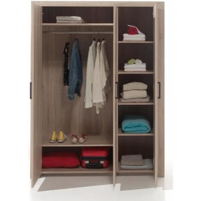 Armoire 3 portes Aline Chêne Clair