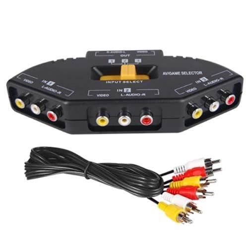 DIGIFLEX commutateur répartiteur AV connexion RCA soutien sélecteur 3 ports pour Xbox , PS2 , DVD