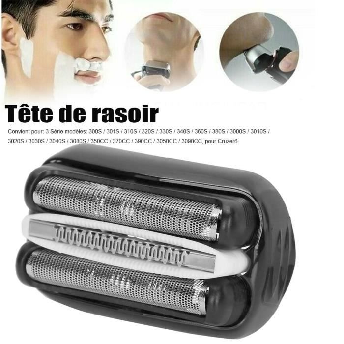 Grille Tête de Rasoir Électrique Pièce de Rasage Rechange Pour Braun 3 Series 300S - 301S - 310S CYA5