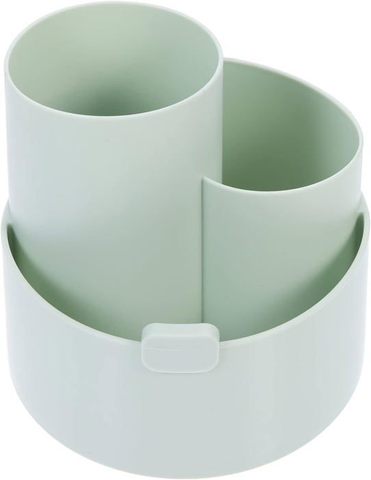 Porte-stylo Rotatif Avec Cadre Photo En Acier Inoxydable - Organisateur De Bureau Multifonction