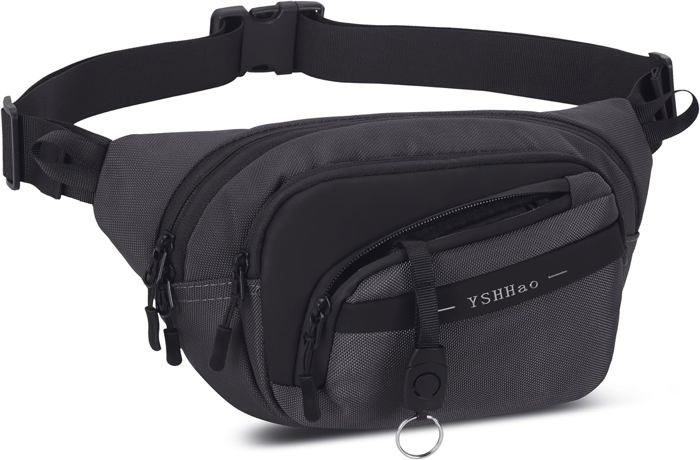 Sac Banane étanche Grande Capacité - Sacoche Réglable Pour Sport, Voyage, Randonnée (Noir) - 3
