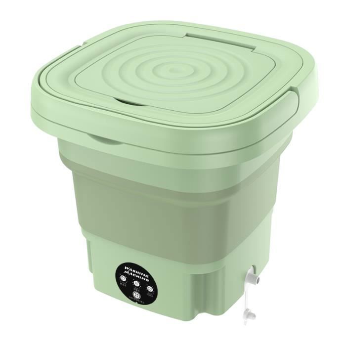 Mini Machine à Laver Pliable Portable 12L Avec Essoreuse – 36W, Pour Camping, Sous-vêtements, Appartement (Vert)