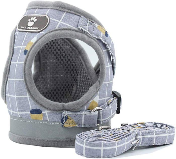 Meilleurs prix pour Harnais réglable rembourré réfléchissant doux respirant confortable laisse pour petit chien chiot (M)