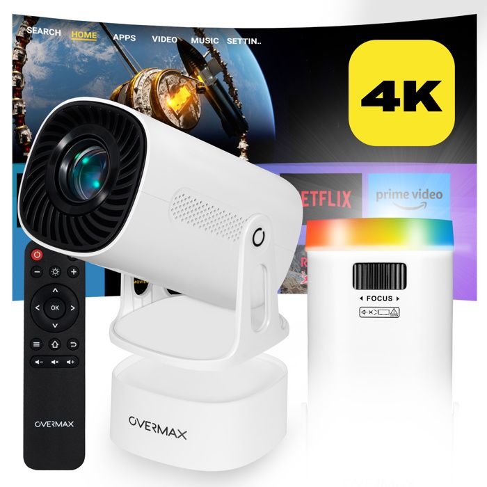 OVERMAX Multipic Veer Proiettore Portatile 4K FullHD | Wi-Fi Bluetooth | Android 9.0 | Cielo Stellato | 2000 Lumen - 5