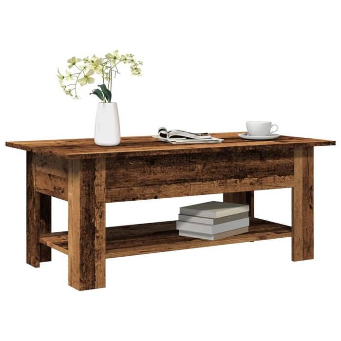 vidaXL Table basse vieux bois 102x55x42 cm bois dingénierie table dappoint table de salon table latérale bout de 856796