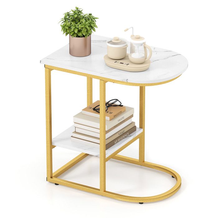 Giantex Table de Console en Imitation Marbre, Console Meuble Scandinave Giantex Table de Console en Imitation Marbre, Console Meuble Scandinave