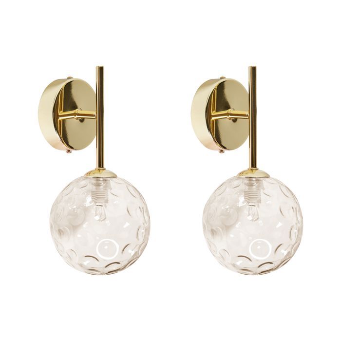 Lot de 2 lampes murales ANADYR Verre Beige