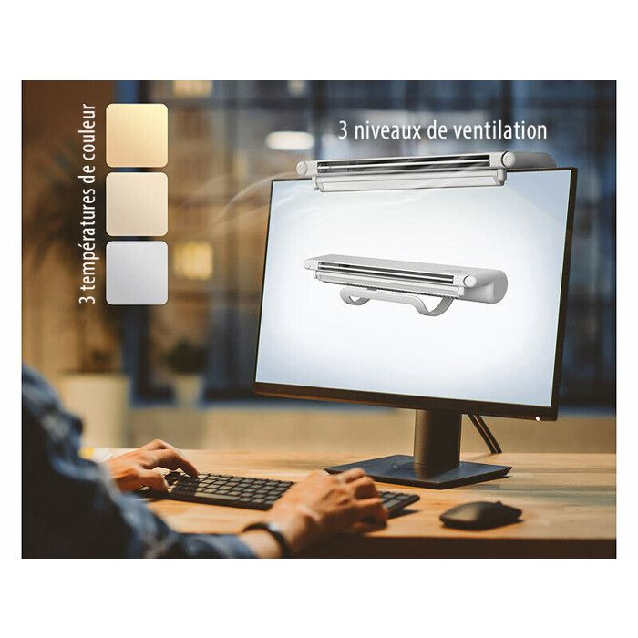 Lampe de bureau LED et ventilateur sans fil