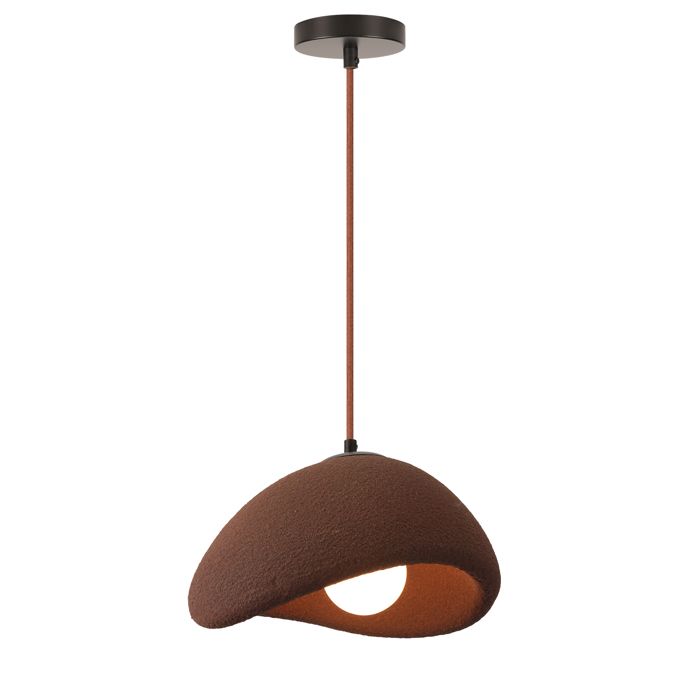 SNOGOLD Lampe Suspendue Moderne Abat-jour en PVC Forme Ciment Brun Ø30cm E27 Suspension Vintage Lustre Industriel pour Salon