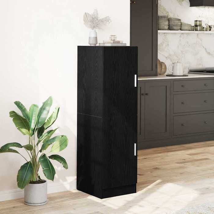 Noir Armoire/Cabinet de cuisine - mango - avec rangement - noir 38x415x1315 cm bois dingénierie FR912