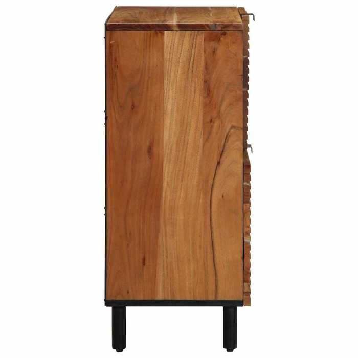 Moderne Buffet/Commode BURKE Armoire de rangement avec étagère Marron 80x33x75 cm Bois dacacia massif AA2749
