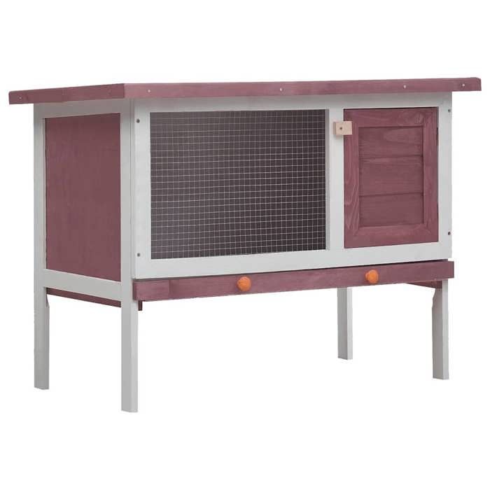 Clapier dextérieur - Maison Exclusive - 1 niveau - Bois sapin massif - 90 x 45 x 65 cm