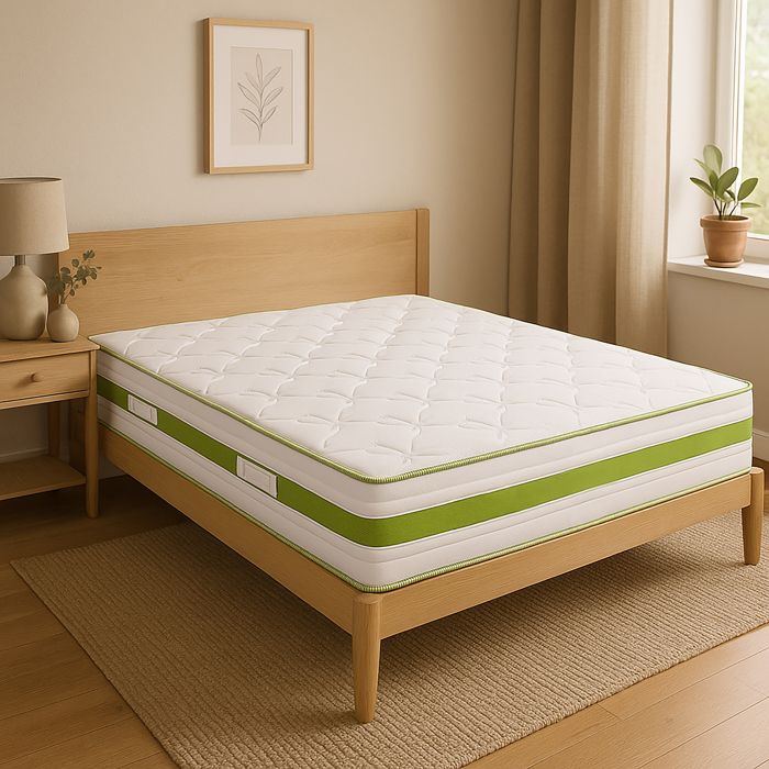 Matelas 160x200 cm Rêverie 30 cm mousse haute densité ferme face été/hiver + 2 oreillers