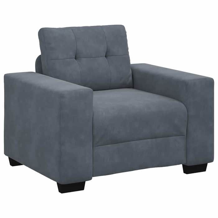 Fauteuil de Salon Scandinave (1 PLACE) Design ergonomique - Chaise de Détente - gris foncé 100x78x80cm velours @886