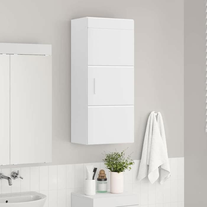 Meuble Rangement - HAOSHOP - Armoire murale de salle de bain TULUM Blanc 37 x 24 5 x 86 cm&01_40030