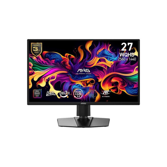 Écran PC MSI MAG 272QP QD OLED X24 27 pouces WQHD gaming 240 Hz 0 03 ms antireflet HDMI 2.1 USB C Neuf - vue 2