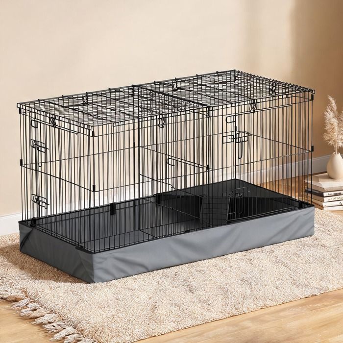 Accessoire De Cage Abri Petit Animal en Acier Noir 121 x 61 x 61 cm - Noir Acier 121 x 61 x 61 cm Ref K0LTXN