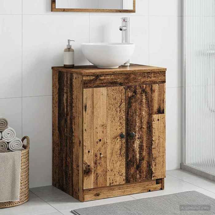Magnifique Armoire de salle de bain - MEUBLE WC - Bois ancien 54 x 41 x 70 cm - Résistance à lhumidité &3881