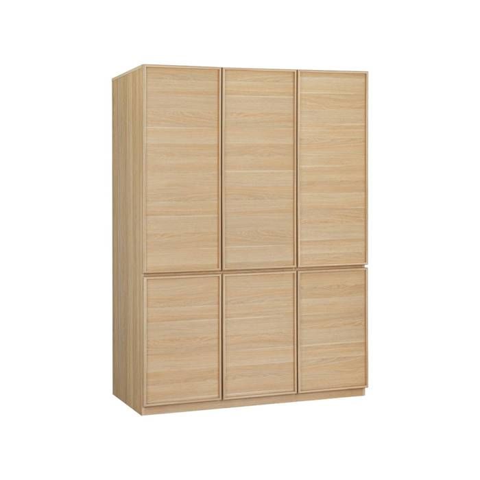 Module dressing décor bois 6 portes 1 penderie naturel - Kuba Module dressing décor bois 6 portes 1 penderie naturel - Kuba