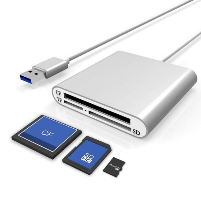 Alpexe Lecteur de Cartes Tout en Un Compact Flash(CF) SDMicroSD USB 3.0 Memory Stick,Trusda