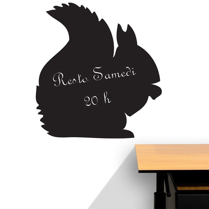 Sticker Ardoise Tableau Noir Effaçable - Autocollant Mural Souris - H30 X L35 Cm - Idéal Chambre Enfant, Bureau - 11
