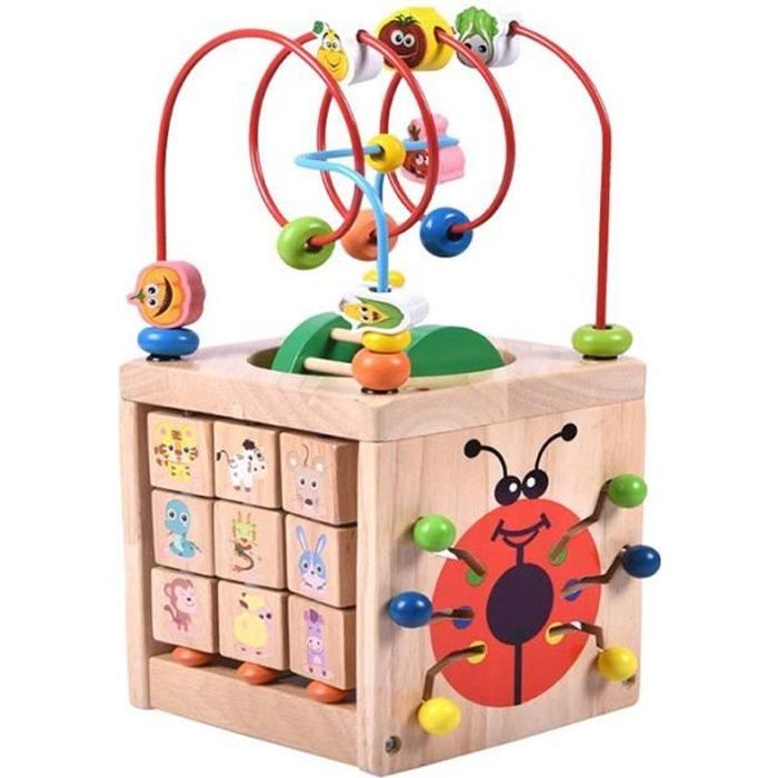 Cube Perle Labyrinthe Jouet Acwenie 7 Dans 1 Ensemble De Jouet En Bois De Pour Enfants Et Bebes Cdiscount Puericulture Eveil Bebe