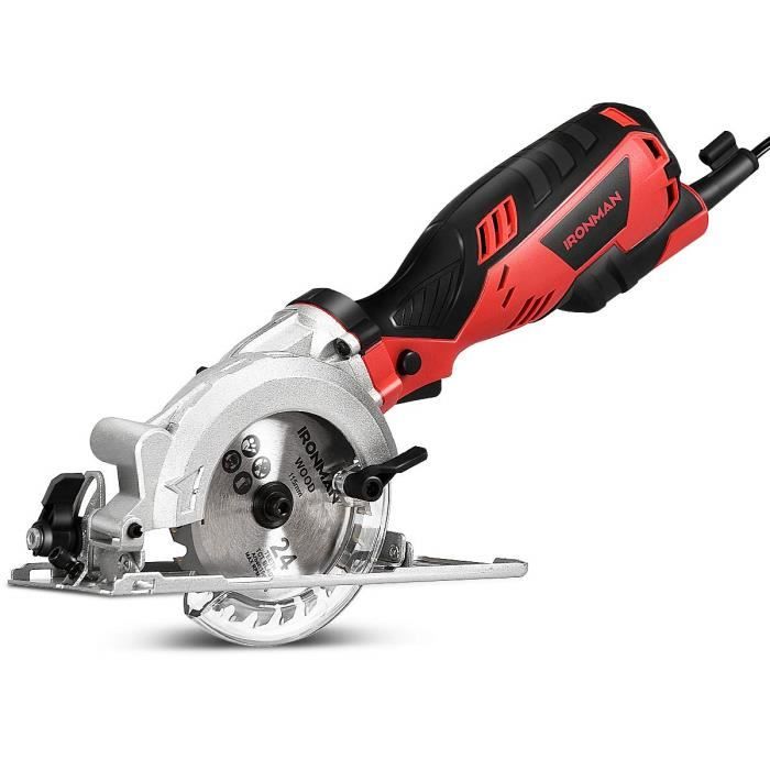 ADWOLT Accucirkelzaag, mini-cirkelzaag, 1600 W, met 6 zaagbladen, zonder borstel, 150 mm, stationair toerental 1080 omw/min, 3,0 Ah, ideaal voor hout, zacht metaal, tegels en pvc