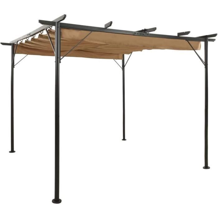 Toile De Toit Pour Pergola Outsunny 4x3m - Crème, Avec œillets De Drainage