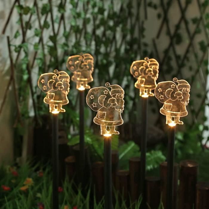 5 Pièces Guirlande Lumineuse De Noël Solaire Éclairage De Noël