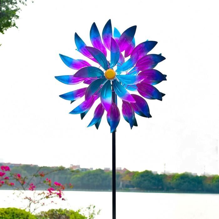 Moulin à Vent Arroseur 150 Cm – 6 Pales Tournantes 360° Pour Jardin Et Jeux D’Eau Été