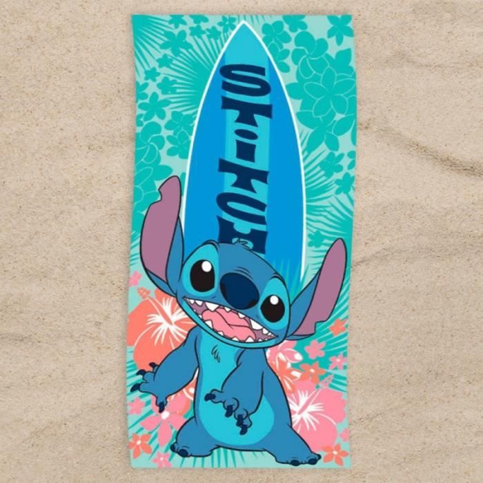 serviette stitch de bain 100% coton disney