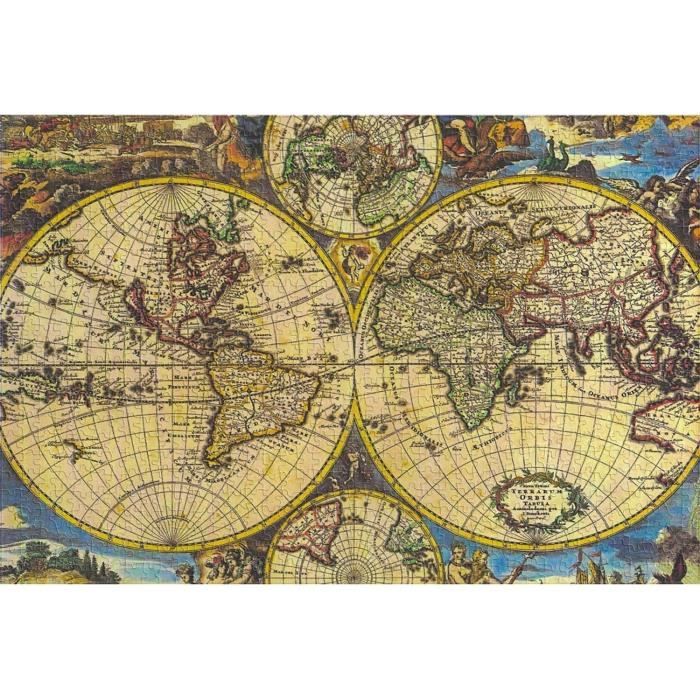 Puzzle 1000 Pièces Carte Du Monde - Impression Haute Définition - Jeu ...