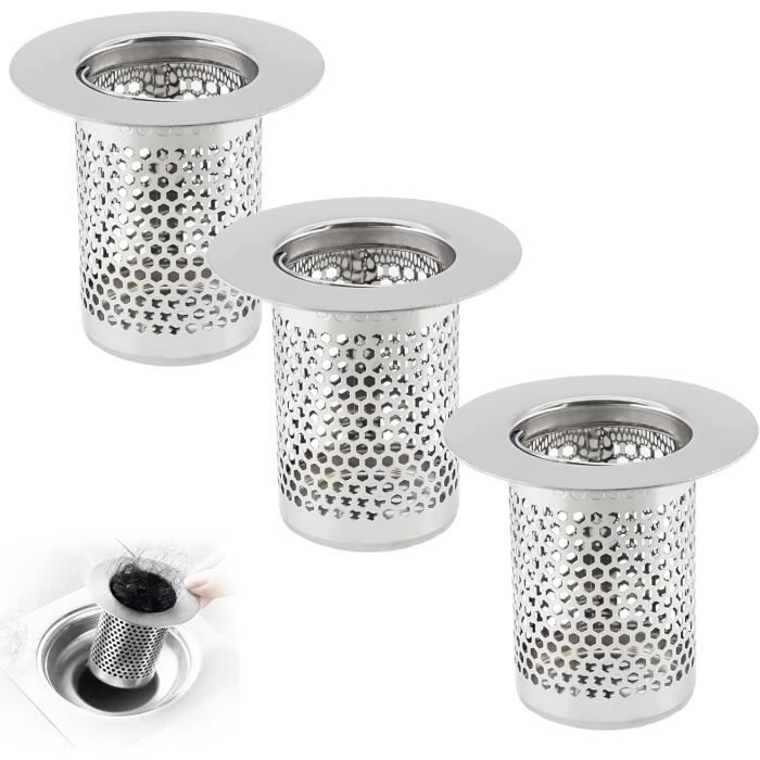 2 Pièces Filtre Évier Cuisine,Tamis Lavabo En INOX, Filtre Cheveux Douche, Grille Evier Cuisine Pour Evier De Cuisine Salle De Bain 96149202