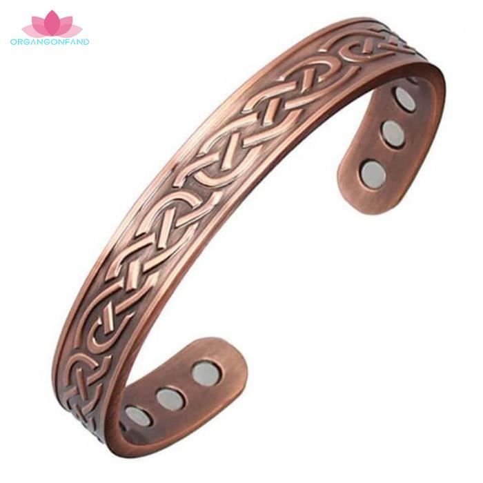 Bracelet - ORGANGONFAND - Cuivre Magnétique - Unisexe - 19x12 mm - Soulagement de la douleur