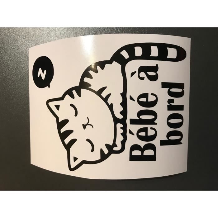 Sticker Bebe A Bord Bebe A Bord Chat Auto Voiture Cdiscount Auto