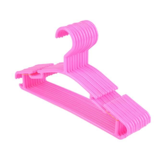 Rose Lot De 10 Cintres Pour Bebe Et Enfant En Plastique Sur Crochet Pour Fille Garcon 27x15 Cm Cdiscount Maison