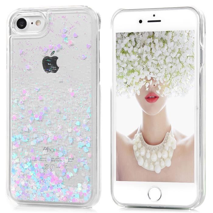 coque iphone 7 transparent paillette